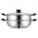 Buy 28cm Stainless Steel Steamer Pot with 2.8L Pot and Steamer Basket Food Steamer with Glass Lid 1 Tier with 1 Pair of Insulated Gloves for Steaming in Kitchen