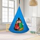 Comprar Hamaca Nido para Niños 100x132 cm Columpio Colgante Interior Exterior Capacidad de Carga 113 kg con Cuerda Ajustable Instalación Sencilla para Salón, Dormitorio, Césped, Jardín, Madera, Azul