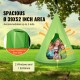 Comprar Hamaca Nido para Niños 100x132 cm Columpio Colgante Interior Exterior Capacidad de Carga 113 kg con Cuerda Ajustable Instalación Sencilla para Salón, Dormitorio, Césped, Jardín, Madera, Verde