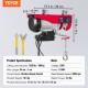 Buy Electric Cable Hoist 600kg Capacity 1150W Hoist with Wireless Remote Control 10m/min Lifting Height 12m Single Cable Pure Copper Motor for Garages Warehouses Plants