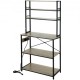 Koop 6-laags keukenbakkersrek Utility-opslagplank 80 x 40 x 168 cm magnetronstandaardplank 120 kg capaciteit met stopcontact