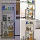 Buy 4 Tier Kitchen Shelving Unit 600 x 380 x 1530mm with 6 Hooks and Shelves Holds up to 54.9kg Industrial Design for Kitchen Utensils