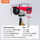 Buy Electric Cable Hoist 600kg Capacity 1150W Hoist with Wireless Remote Control 10m/min Lifting Height 12m Single Cable Pure Copper Motor for Garages Warehouses Plants