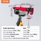 Buy Electric Cable Hoist 250kg Capacity 510W Hoist Lifting Height 12m Single Cable Pure Copper Motor for Garages Warehouses Plants