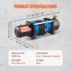 Buy 12V Electric Winch 3629kg with 2 in 1 Wireless Remote Control 20m Nylon Rope Winch IP67 Waterproof with Storage Box