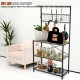 Buy 4 Tier Bakers Rack Utility Storage Shelf 84x40x170cm Industrial Kitchen Shelving with 10 Hooks 105kg Capacity Microwave Oven Holder Rack