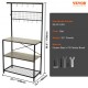 Comprar Rack para padeiros de 4 camadas Rack de armazenamento utilitário 84x40x170cm Prateleira para cozinha industrial com 10 ganchos Prateleira com capacidade de 105kg com suporte para forno de micro-ondas