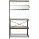 Buy 4 Tier Bakers Rack Utility Storage Shelf 84x40x170cm Industrial Kitchen Shelving with 10 Hooks 105kg Capacity Microwave Oven Holder Rack