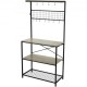 Buy 4 Tier Bakers Rack Utility Storage Shelf 84x40x170cm Industrial Kitchen Shelving with 10 Hooks 105kg Capacity Microwave Oven Holder Rack