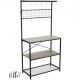 Buy 4 Tier Bakers Rack Utility Storage Shelf 84x40x170cm Industrial Kitchen Shelving with 10 Hooks 105kg Capacity Microwave Oven Holder Rack