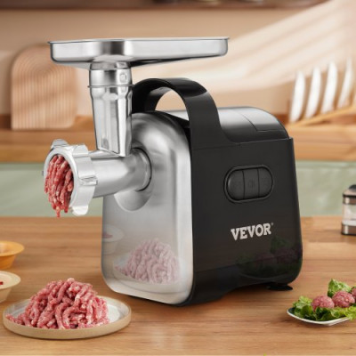 VEVOR Picadora de Carne 550W Picadora Eléctrica Multifunción 3kg/min con 2 Cuchillas 2 Placas de Picado Empujador de Salchichas de Acero Inoxidable ABS para Picar Rápidamente Carne Cebolla Ajo Hierbas