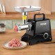 Buy 575W (1100W Max) Cast Aluminum Electric Meat Grinder Industrial Meat Machine 190kg/h Capacity with 2 Stainless Steel Blades, 2 Grinding Plates, 3 Sausage Tubes