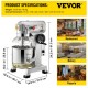 Buy Food Mixer 10Qt Stand Mixer 450W Food Processor Stand Mixer 56kg Speeds Multifunctional Automatic Food Processor Stand Mixer