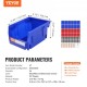 Koop Bolt Container 24 stapelbare werkplaatsopbergdozen 137 x 105 x 78 mm blauw/rood combinatie gereedschapscontainer voor kast, keuken, kantoor, voorraadkast, plank, muur