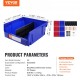 Koop Bolt Container 6 stapelbare werkplaatsopbergdozen 276 x 279 x 128 mm blauw/rood combinatie gereedschapscontainer voor kast, keuken, kantoor, voorraadkast, plank, muur