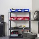 Koop Bolt Container 6 stapelbare werkplaatsopbergdozen 276 x 279 x 128 mm blauw/rood combinatie gereedschapscontainer voor kast, keuken, kantoor, voorraadkast, plank, muur