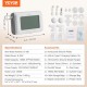 Buy Single/Double Electric Breast Pump Adjustable 4 Modes 9/15 Levels Reciprocating Piston Pump Anti-Reflux Suction 300mmHg 18/22mm Chest Straps for Breastfeeding Travel Home