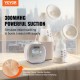 Buy Electric Breast Pump Double Portable Breast Pumps 4 Modes 16 Levels High Suction 300mmHg with 24/28mm Breast Flanges 18/21mm Flange Liners LED Display for Travel