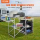 Buy Camping Kitchen Table, Outdoor Folding Table with Carry Bag, Aluminum Cooking Station, 1 Cabinet and Detachable Windshield