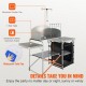 Buy Camping Kitchen Table, Outdoor Folding Table with Carry Bag, Aluminum Cooking Station, 1 Cabinet and Detachable Windshield