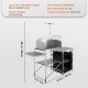 Buy Camping Kitchen Table, Outdoor Folding Table with Carry Bag, Aluminum Cooking Station, 1 Cabinet and Detachable Windshield