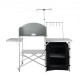 Buy Camping Kitchen Table, Outdoor Folding Table with Carry Bag, Aluminum Cooking Station, 1 Cabinet and Detachable Windshield