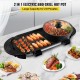 Buy Portable Electric Grill with Hot Pot 2200W 160℃-220℃ Multifunctional 2 in 1 Electric Grill with Hot Pot Smokeless Electric BBQ Grill Adjustable Temperature for 2-8 People