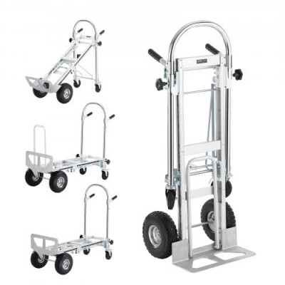 Carretilla de mano de aluminio VEVOR, carrito plegable 4 en 1, capacidad de 1000 libras, resistente