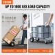 Koop Aluminium opvouwbare steekwagen 2 in 1 steekwagen Mobiele handlingwagen Belasting 454kg Steekwagen Omvormbaar tot platformwagen PU-rubberen wielen