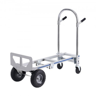 VEVOR Carretilla de Mano Plegable de Aluminio Carga de 363 kg Carro de Mano 2 en 1 Carretilla Convertible en Carro de Plataforma Ruedas de Goma para Transporte de Mercancías de Almacén Supermercado