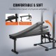 Comprar Silla Romana con Banco Barra de Dominadas de Pie Ajustable en Altura de 10 Niveles 200 Kg Equipo de Entrenamiento de Fuerza Multifunción con Coderas en el Respaldo, Estación de Inmersión Fitness