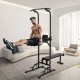 Comprar Silla Romana con Banco Barra de Dominadas de Pie Ajustable en Altura de 10 Niveles 200 Kg Equipo de Entrenamiento de Fuerza Multifunción con Coderas en el Respaldo, Estación de Inmersión Fitness