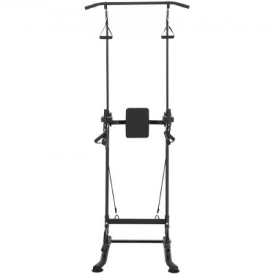 VEVOR Silla Romana, Barra de Dominadas de Pie Ajustable en Altura de 10 Niveles 200 Kg Equipo de Entrenamiento de Fuerza Multifunción con Respaldo Ajustable y Coderas, Estación de Inmersiones Fitness