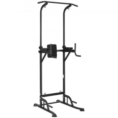 VEVOR Silla Romana, Barra de Dominadas de Pie Ajustable en Altura de 10 Niveles 200 Kg, Equipo de Entrenamiento de Fuerza Multifunción con Respaldo y Coderas, Estación de Inmersión Fitness, Gimnasio