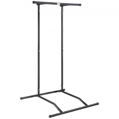 VEVOR Barra de dominadas de pie, estación de inmersión de altura ajustable de 2 niveles, carga 100 kg, equipo de entrenamiento de fuerza multifunción, torre de potencia para fitness, culturismo, negro