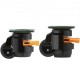 Buy Leveling Casters 4 Pieces Swivel Casters 50.8 mm Total Load 500 kg Heavy Duty with Improved Handle Design, 360 Degree Swivel Casters, Adjustable with Feet for Workbench