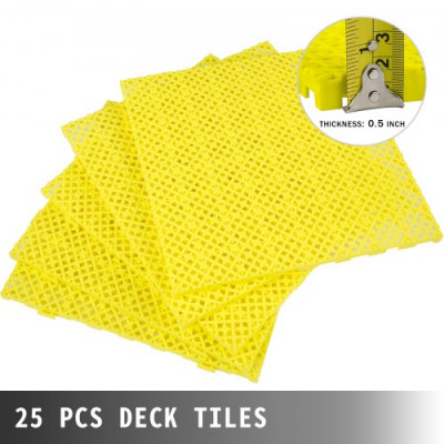 VEVOR Baldosas de garaje para enclavamiento 11,8x11,8x0,5 pulgadas 25 piezas Amarillo