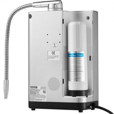 VEVOR Ionizador de Agua PH 3.5-10.5 Purificador de Agua de Ácido Alcalino ORP +500 a -650 mV Electrodo Electrolizador 5 Placas 7 Configuraciones de Agua 8000 L Sistema de Filtración Autolimpiante