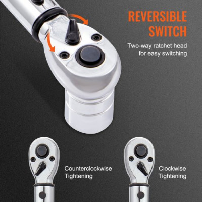 Llave Dinamométrica 1/4" Llave Dinamométrica Mecánica 2,3-23 N.m Precisión ±3% Llave de Carraca Ajustable 72 Dientes Contrafuerte con Adaptadores y Extensión 127 mm Kit Mantenimiento Coche Moto