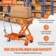 Comprar Carro Hidráulico de Mesa Elevadora Capacidad de Carga de 230 kg Elevador Manual de Tijera Simple Altura de Elevación de 720 mm 4 Ruedas Cojín Antideslizante para Manipulación Transporte, Naranja