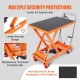 Comprar Carro Hidráulico de Mesa Elevadora Capacidad de Carga de 230 kg Elevador Manual de Tijera Simple Altura de Elevación de 720 mm 4 Ruedas Cojín Antideslizante para Manipulación Transporte, Naranja