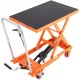 Comprar Carro Hidráulico de Mesa Elevadora Capacidad de Carga de 230 kg Elevador Manual de Tijera Simple Altura de Elevación de 720 mm 4 Ruedas Cojín Antideslizante para Manipulación Transporte, Naranja