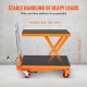 Comprar Carro Hidráulico de Mesa Elevadora Capacidad de Carga de 150 kg Elevador Manual de Tijera Simple Altura de Elevación de 720 mm 4 Ruedas Cojín Antideslizante para Manipulación Transporte, Naranja