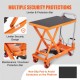 Comprar Carro Hidráulico de Mesa Elevadora Capacidad de Carga de 150 kg Elevador Manual de Tijera Simple Altura de Elevación de 720 mm 4 Ruedas Cojín Antideslizante para Manipulación Transporte, Naranja