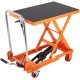 Comprar Carro Hidráulico de Mesa Elevadora Capacidad de Carga de 150 kg Elevador Manual de Tijera Simple Altura de Elevación de 720 mm 4 Ruedas Cojín Antideslizante para Manipulación Transporte, Naranja