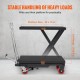 Comprar Carro Hidráulico de Mesa Elevadora Capacidad de Carga de 230 kg Elevador Manual de Tijera Simple Altura de Elevación de 720 mm 4 Ruedas Cojín Antideslizante para Manipulación Transporte, Negro