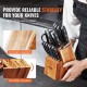 Buy Empty Universal Knife Block, 15 Slots, Acacia Wood Knife Rack, Knife Holder for Easy Storage of Multiple Knives, Restaurant without Knives