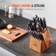 Buy Empty Universal Knife Block, 15 Slots, Acacia Wood Knife Rack, Knife Holder for Easy Storage of Multiple Knives, Restaurant without Knives