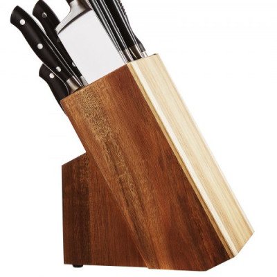 VEVOR Bloque de Cuchillos Universal vacío, 15 Ranuras, Estante para Cuchillos de Madera de Acacia, Soporte para Cuchillos para Almacenamiento Fácil de Varios Cuchillos, Restaurante sin Cuchillos