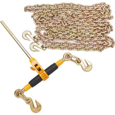 VEVOR Tensor de Cadena de Amarre Trinquete de Cadena 0,9-1,27 cm 4 Piezas Carga de 5443 kg Carpeta de Carga con Trinquete Mango Antideslizante para Asegurar Cargas, Transporte, Remolques de Camión